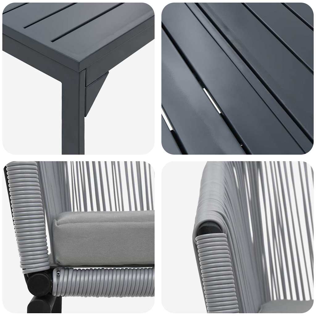 vidaXL Zestaw do jadalni w ogrodzie 7 pcs Szary polirattan