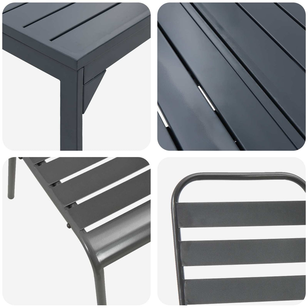 vidaXL Zestaw do jadalni w ogrodzie 9 pcs Antracyt