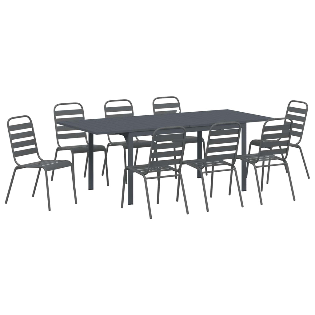 vidaXL Zestaw do jadalni w ogrodzie 9 pcs Antracyt