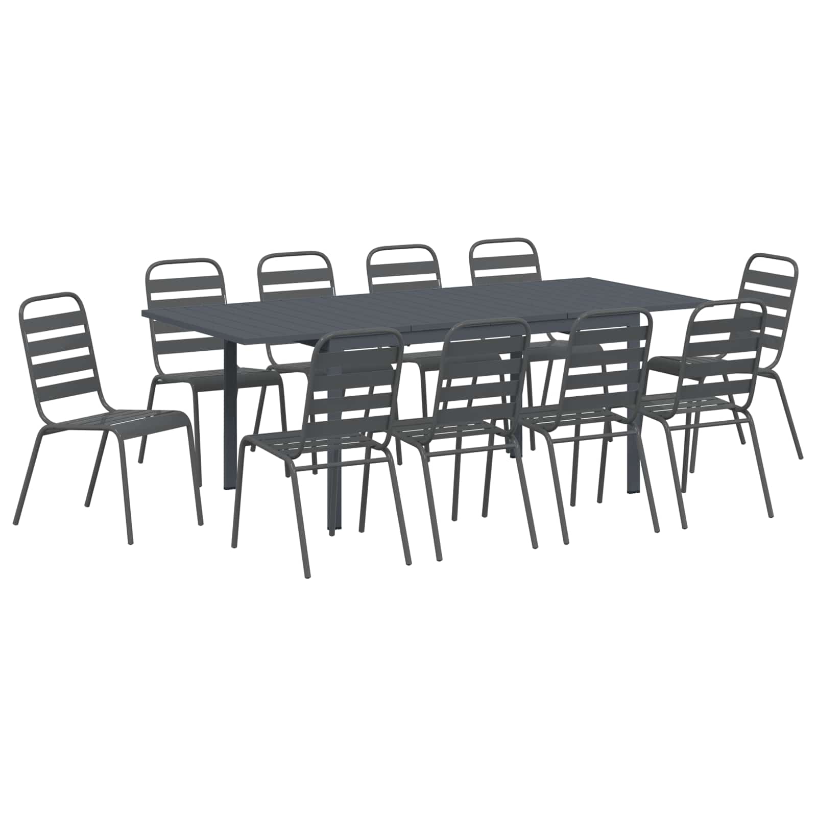 vidaXL Zestaw do jadalni w ogrodzie 11 pcs Antracyt
