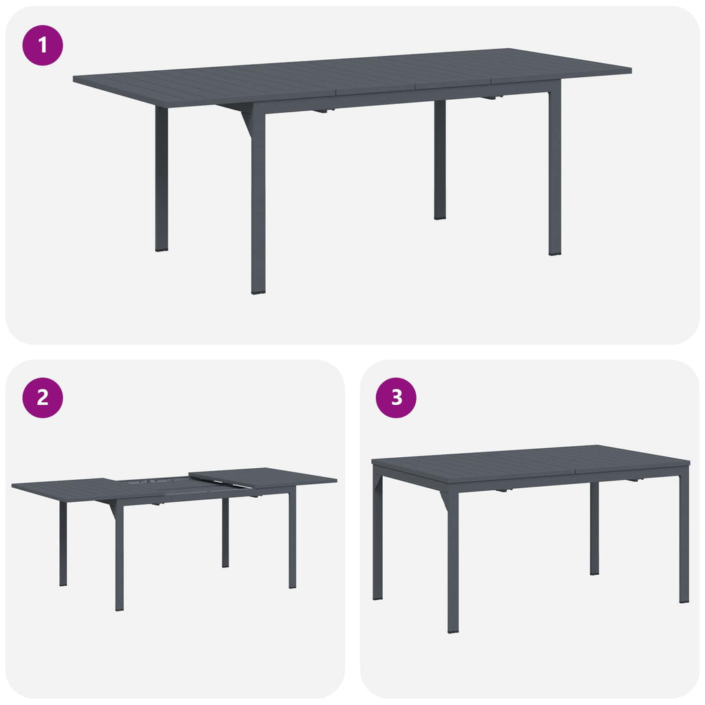 vidaXL Zestaw do jadalni w ogrodzie 11 pcs Antracyt