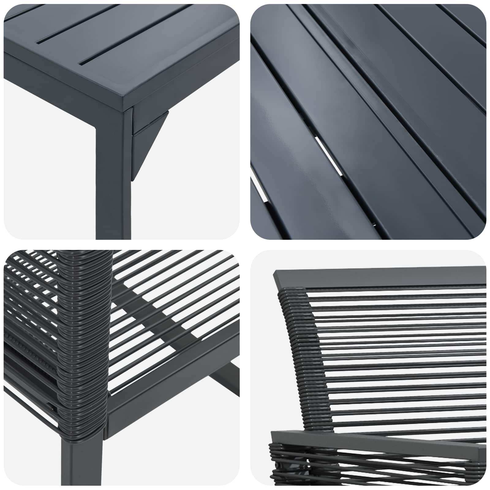 vidaXL Zestaw do jadalni w ogrodzie 9 pcs Czarny polirattan