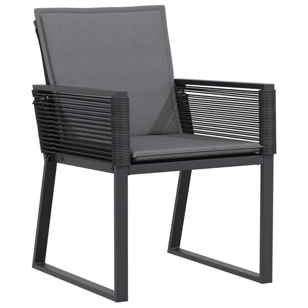 vidaXL Zestaw do jadalni w ogrodzie 9 pcs Czarny polirattan