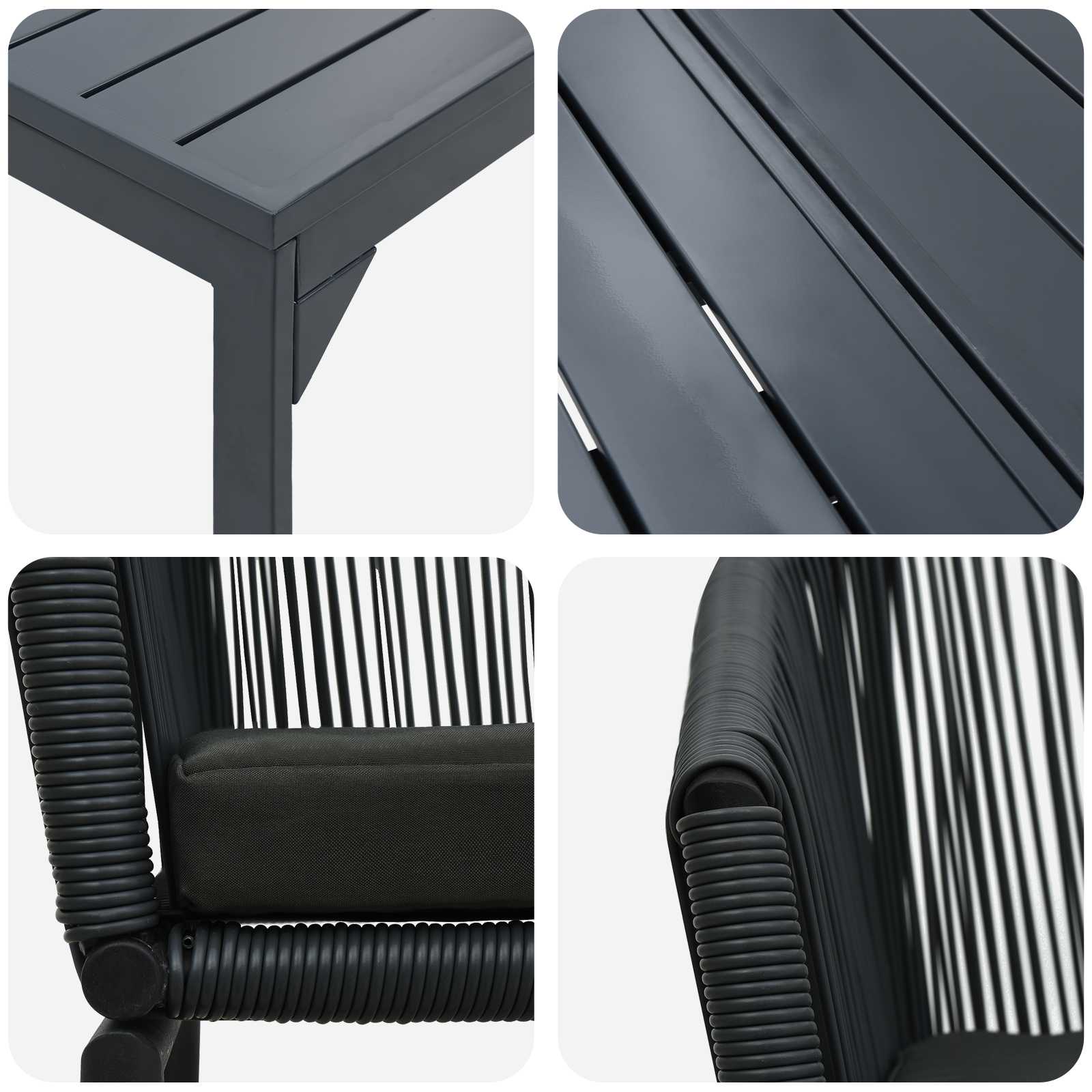 vidaXL Zestaw do jadalni w ogrodzie 9 pcs Czarny polirattan