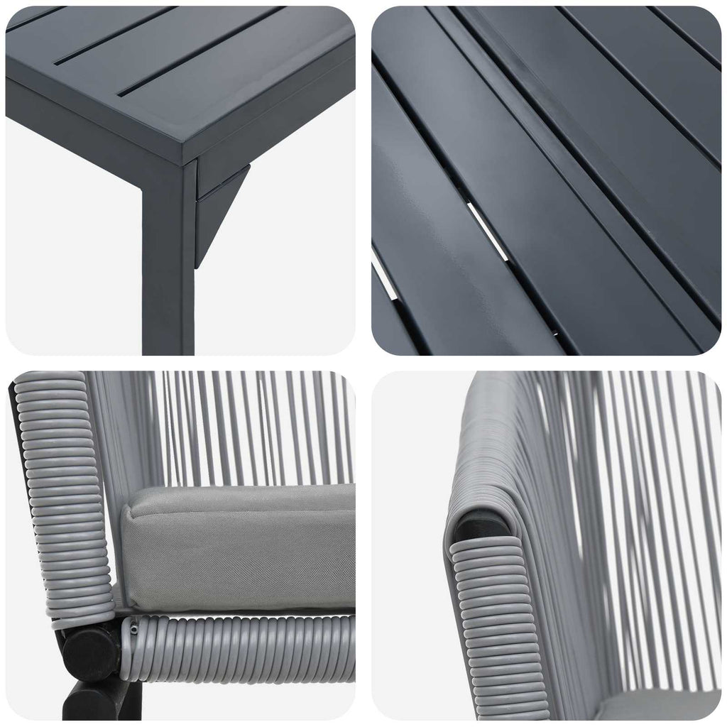 vidaXL Zestaw do jadalni w ogrodzie 9 pcs Szary polirattan