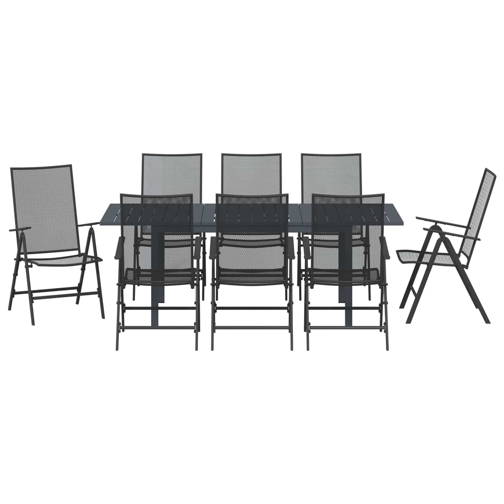 vidaXL Zestaw do jadalni w ogrodzie 9 pcs Antracyt Stal