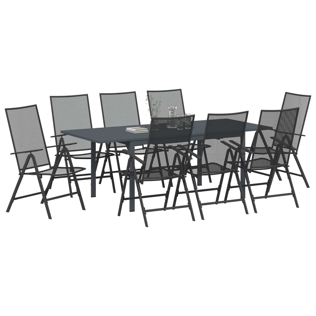 vidaXL Zestaw do jadalni w ogrodzie 9 pcs Antracyt Stal