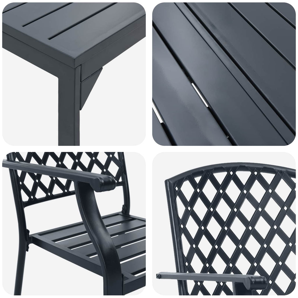 vidaXL Zestaw do jadalni w ogrodzie 9 pcs Antracyt Stal