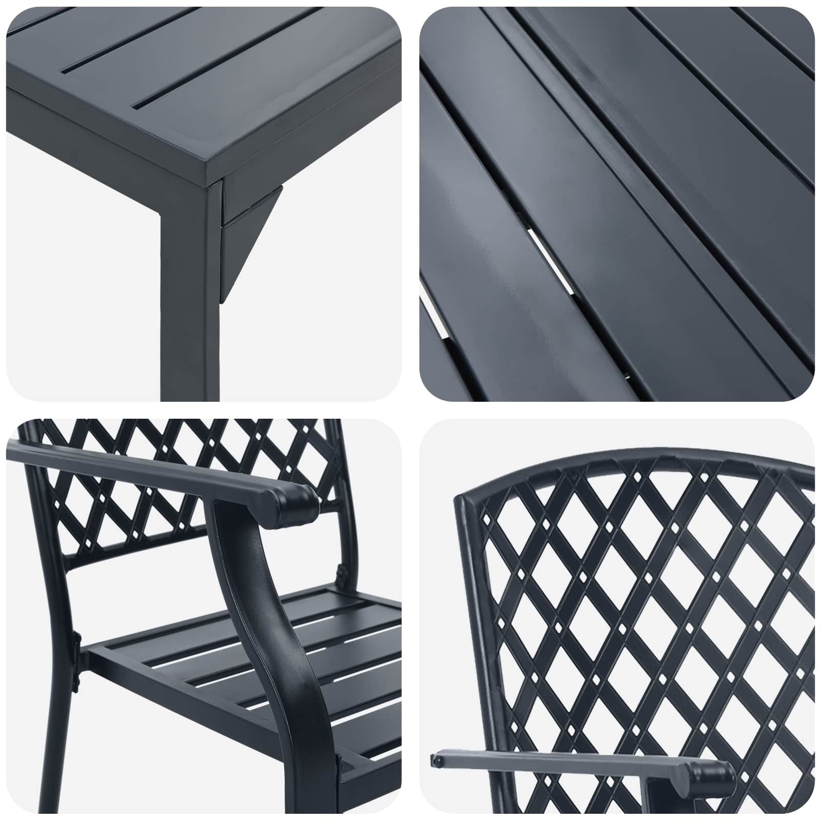 vidaXL Zestaw do jadalni w ogrodzie 9 pcs Antracyt Stal