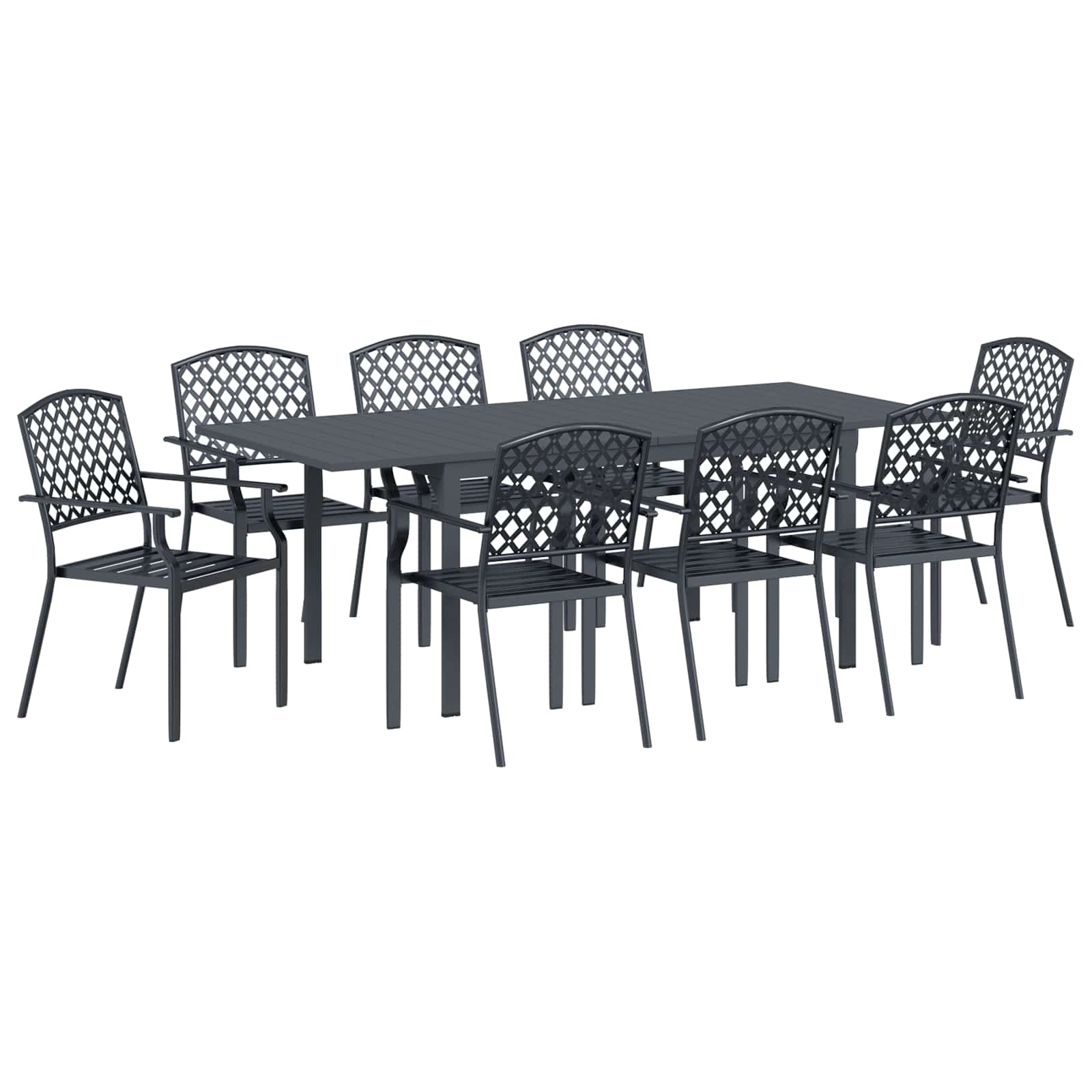 vidaXL Zestaw do jadalni w ogrodzie 9 pcs Antracyt Stal