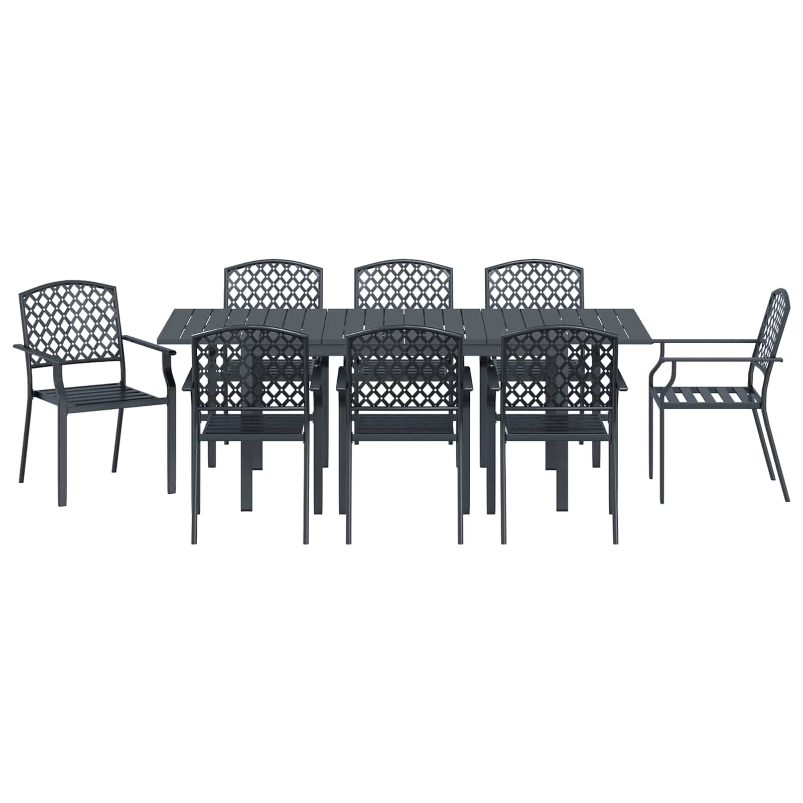 vidaXL Zestaw do jadalni w ogrodzie 9 pcs Antracyt Stal