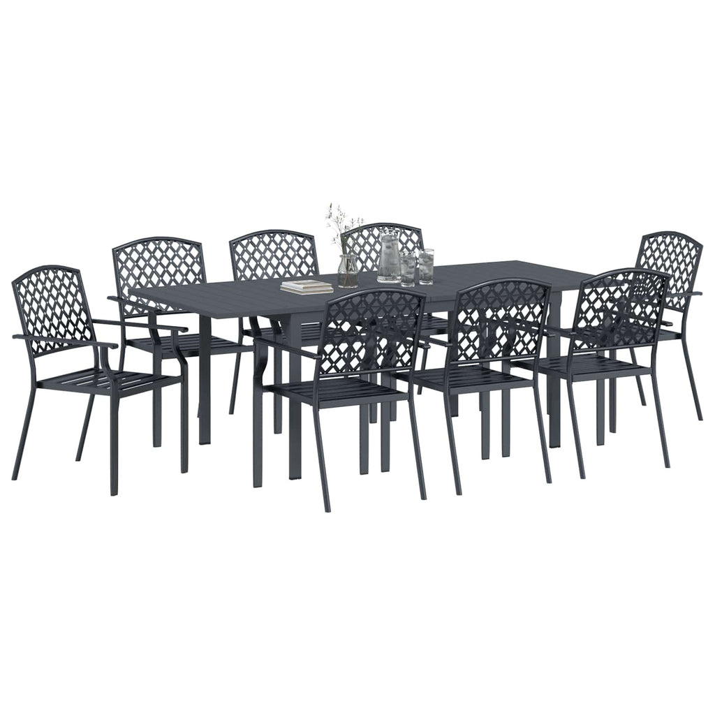 vidaXL Zestaw do jadalni w ogrodzie 9 pcs Antracyt Stal