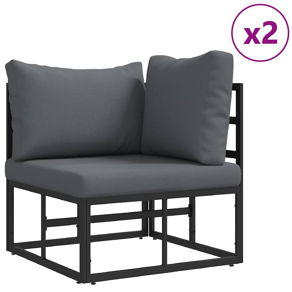 vidaXL Zestaw Sof na Ogród 3 pcs Czarny Metal