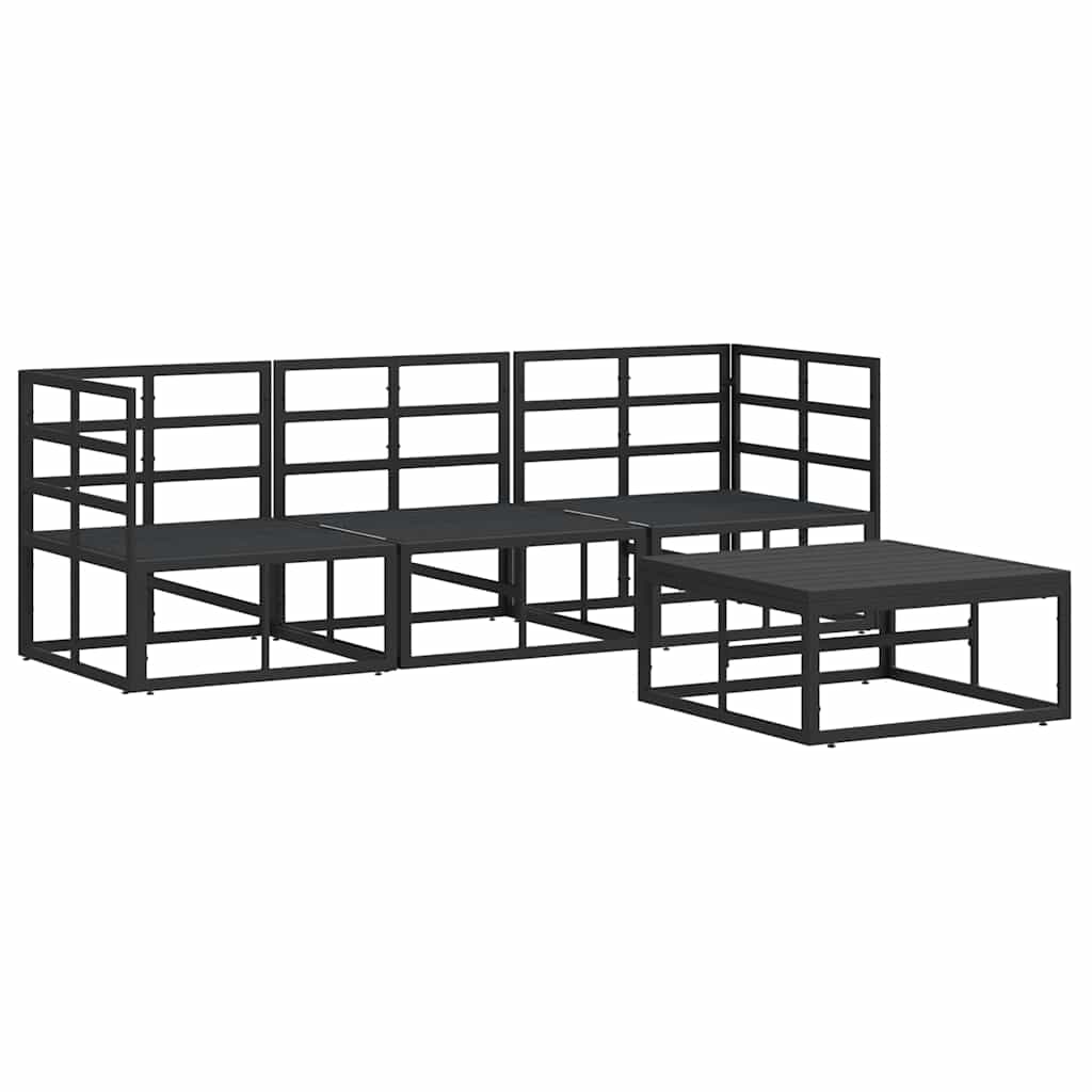 vidaXL Zestaw Sof na Ogród 4 pcs Czarny Metal