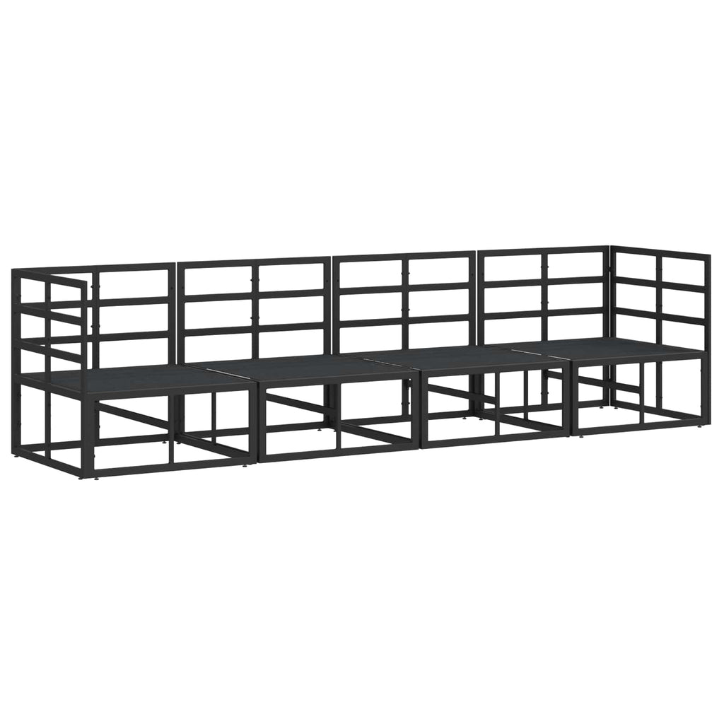 vidaXL Zestaw Sof na Ogród 4 pcs Czarny Metal