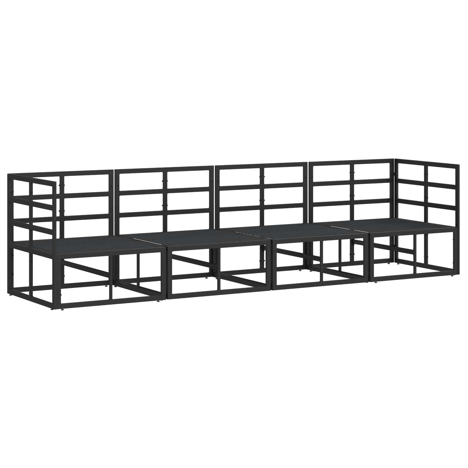 vidaXL Zestaw Sof na Ogród 4 pcs Czarny Metal