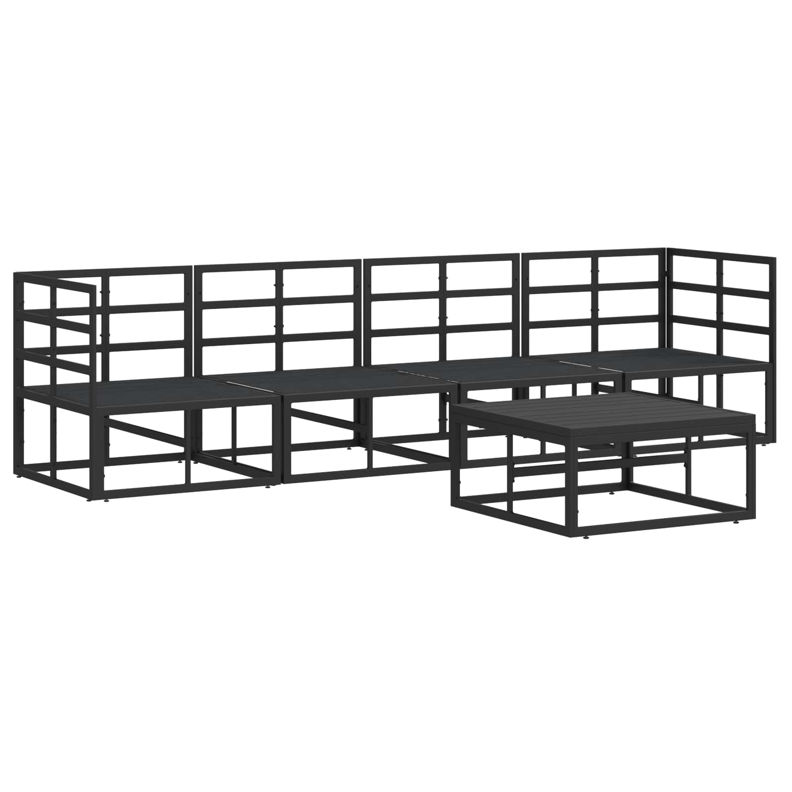 vidaXL Zestaw Sof na Ogród 5 pcs Czarny Metal