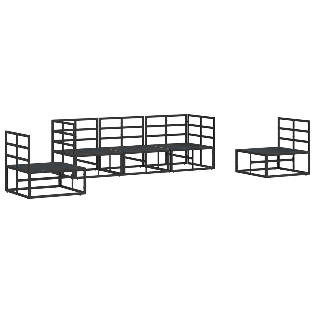 vidaXL Zestaw Sof na Ogród z poduszką 5 pcs Czarny Aluminium