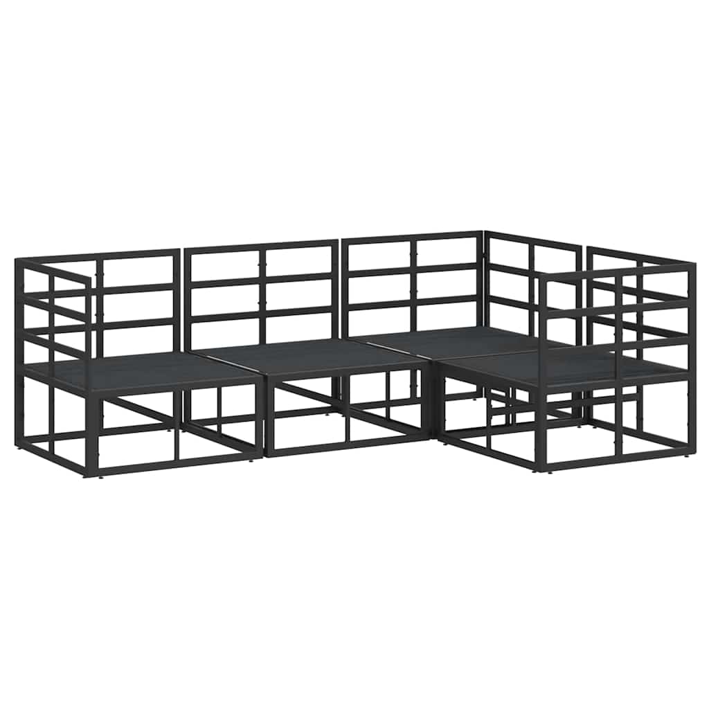 vidaXL Zestaw Sof na Ogród z poduszką 4 pcs Czarny Aluminium