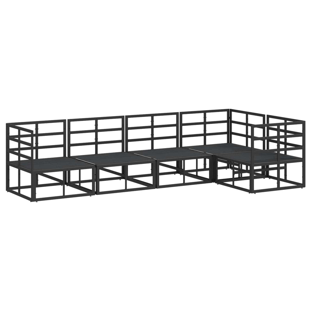 vidaXL Zestaw Sof na Ogród z poduszką 5 pcs Czarny Aluminium