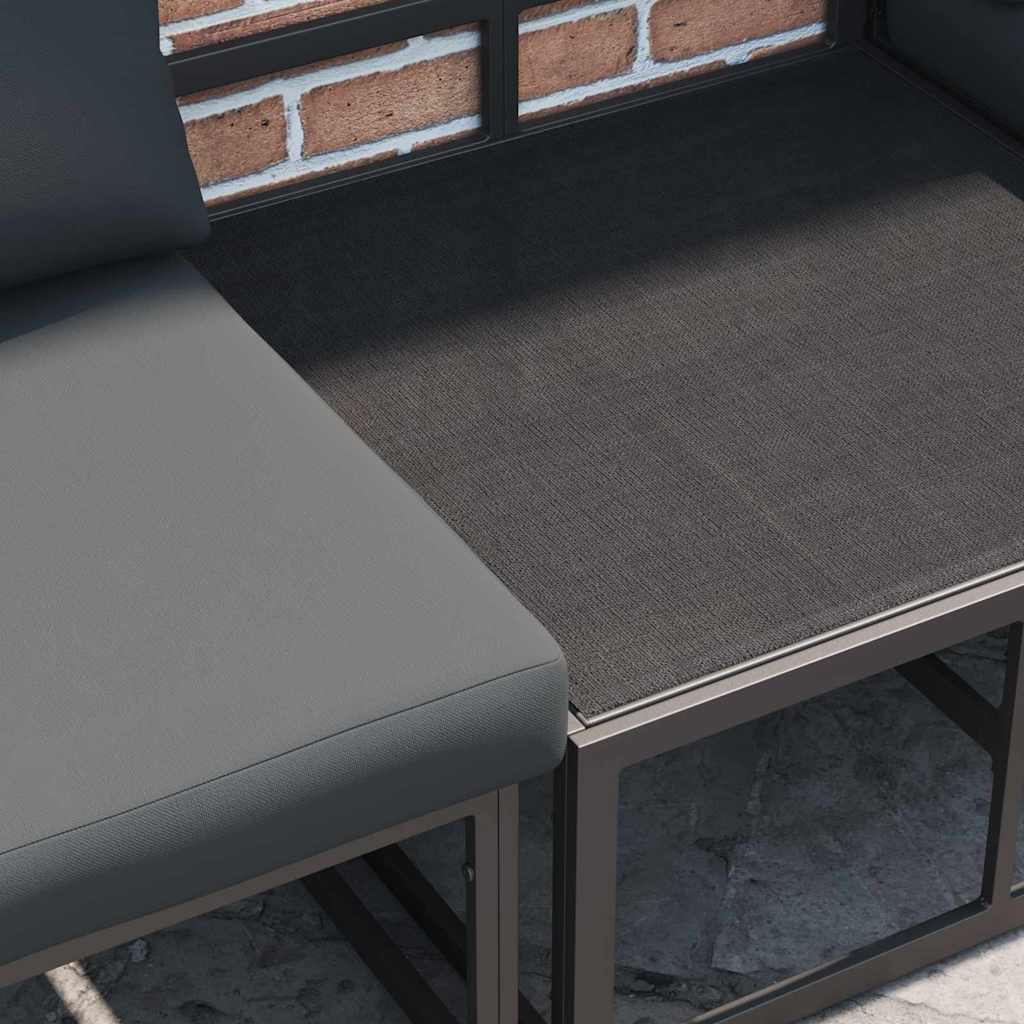 vidaXL Zestaw Sof na Ogród z poduszką 13 pcs Czarny Aluminium