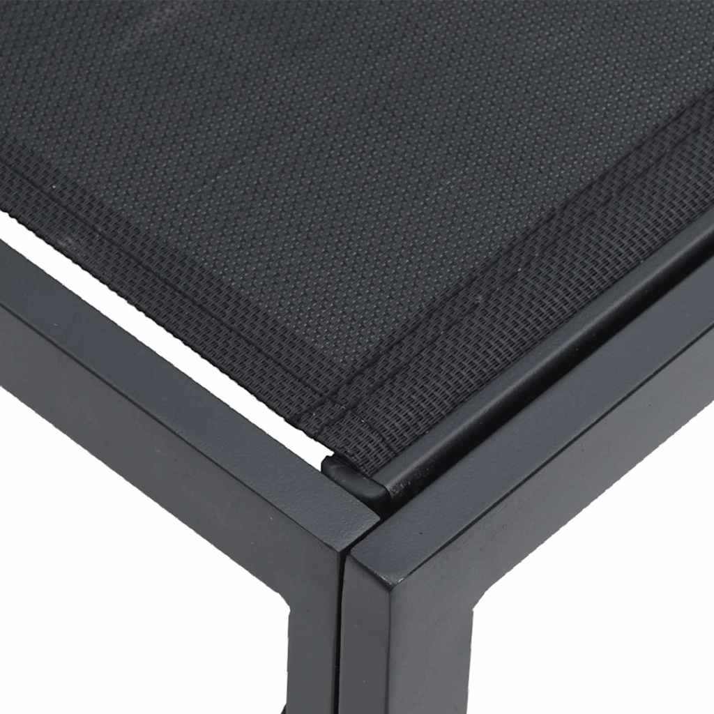 vidaXL Zestaw Sof na Ogród z poduszką 11 pcs Czarny Aluminium