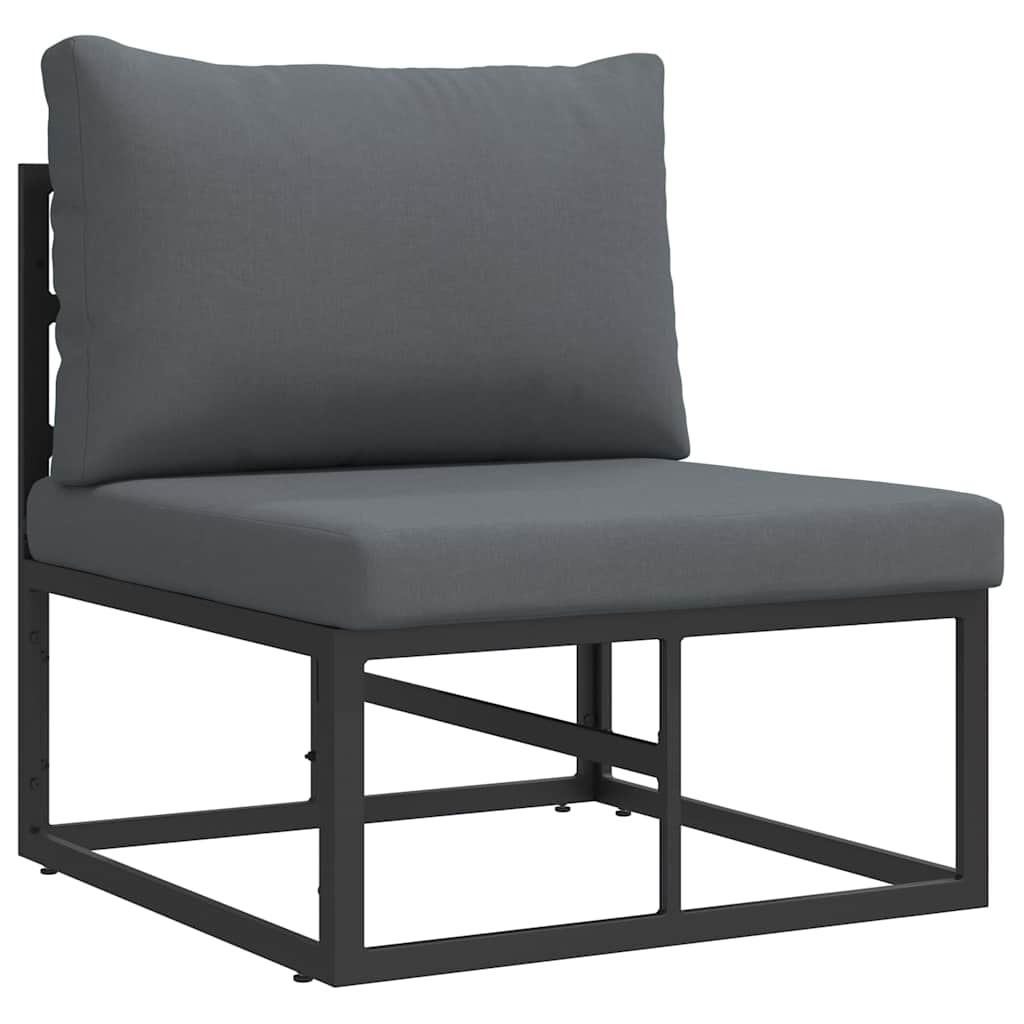 vidaXL Zestaw Sof na Ogród z poduszką 6 pcs Czarny Stal