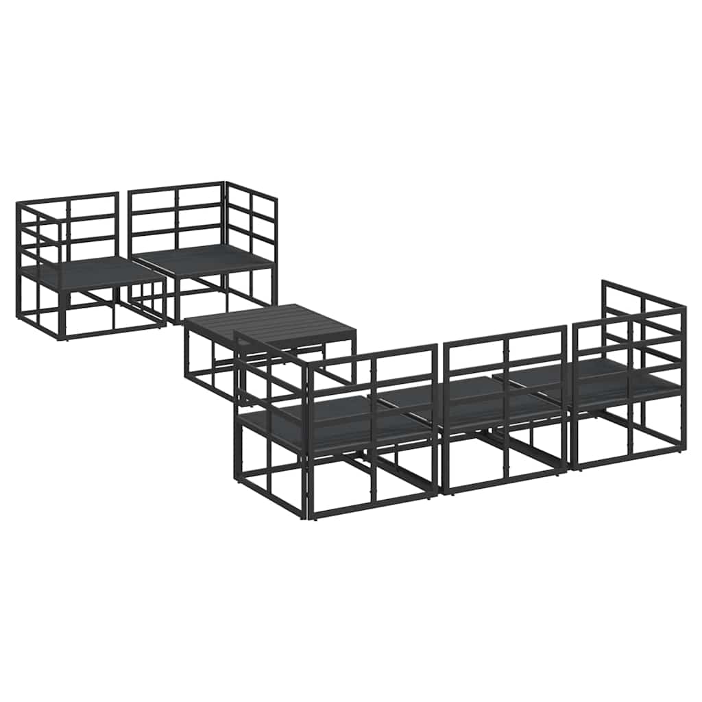 vidaXL Zestaw Sof na Ogród z poduszką 6 pcs Czarny Stal
