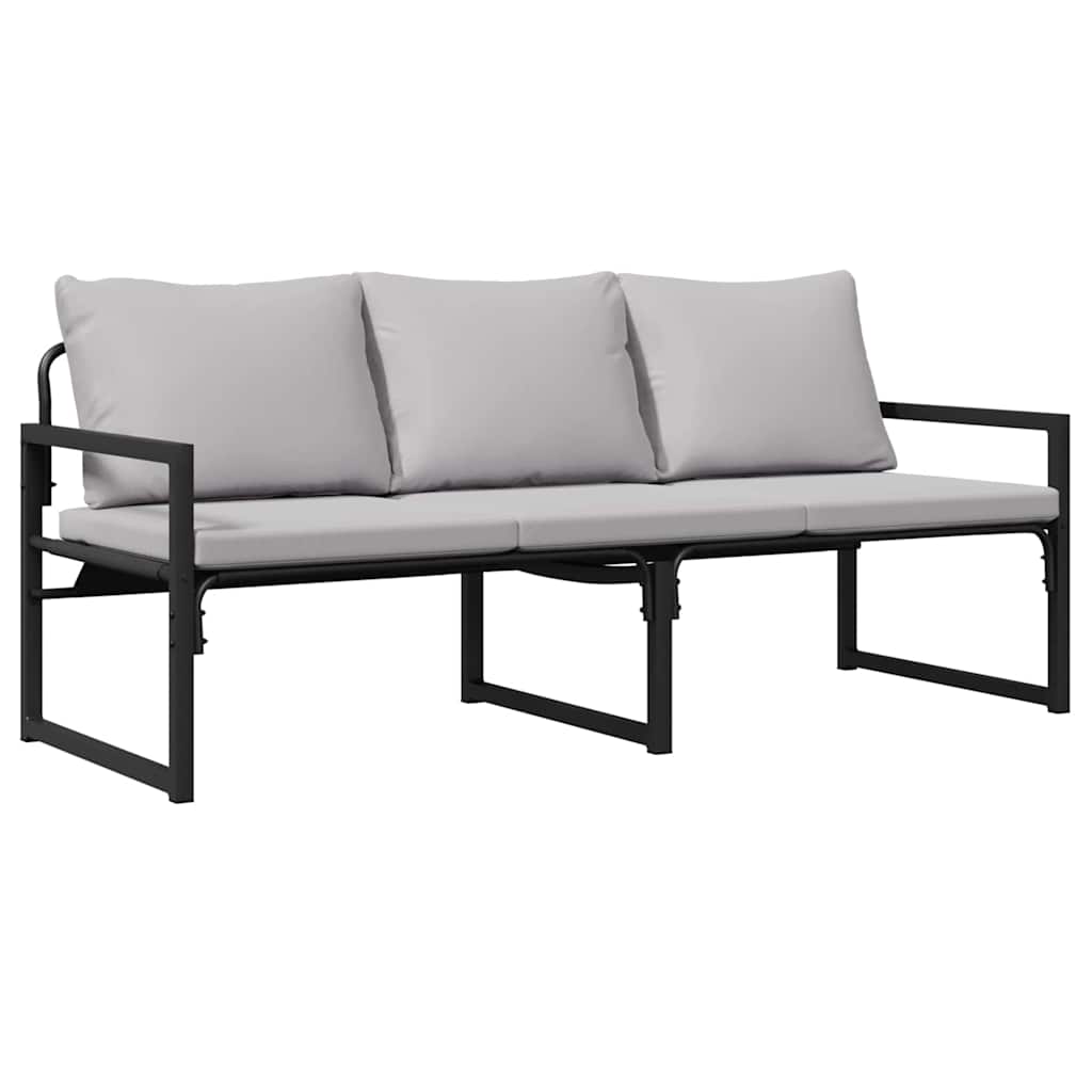 vidaXL Zestaw Sof na Ogród z poduszką 6 pcs Czarny Stal
