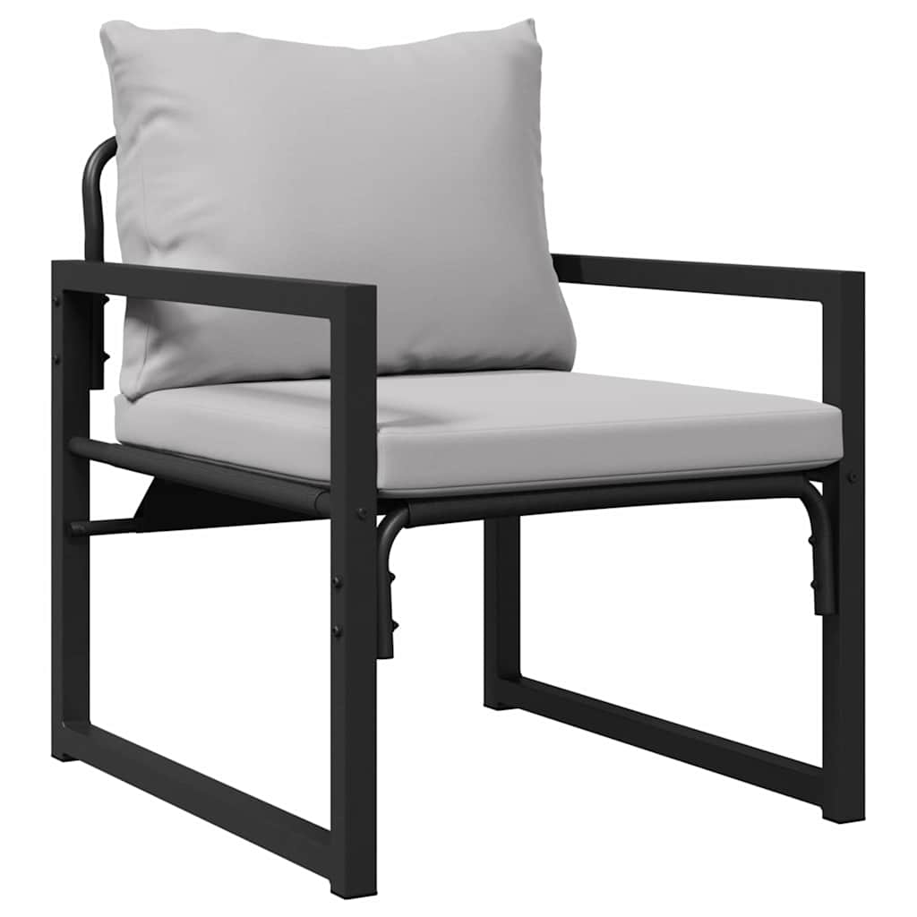vidaXL Zestaw Sof na Ogród z poduszką 6 pcs Czarny Stal