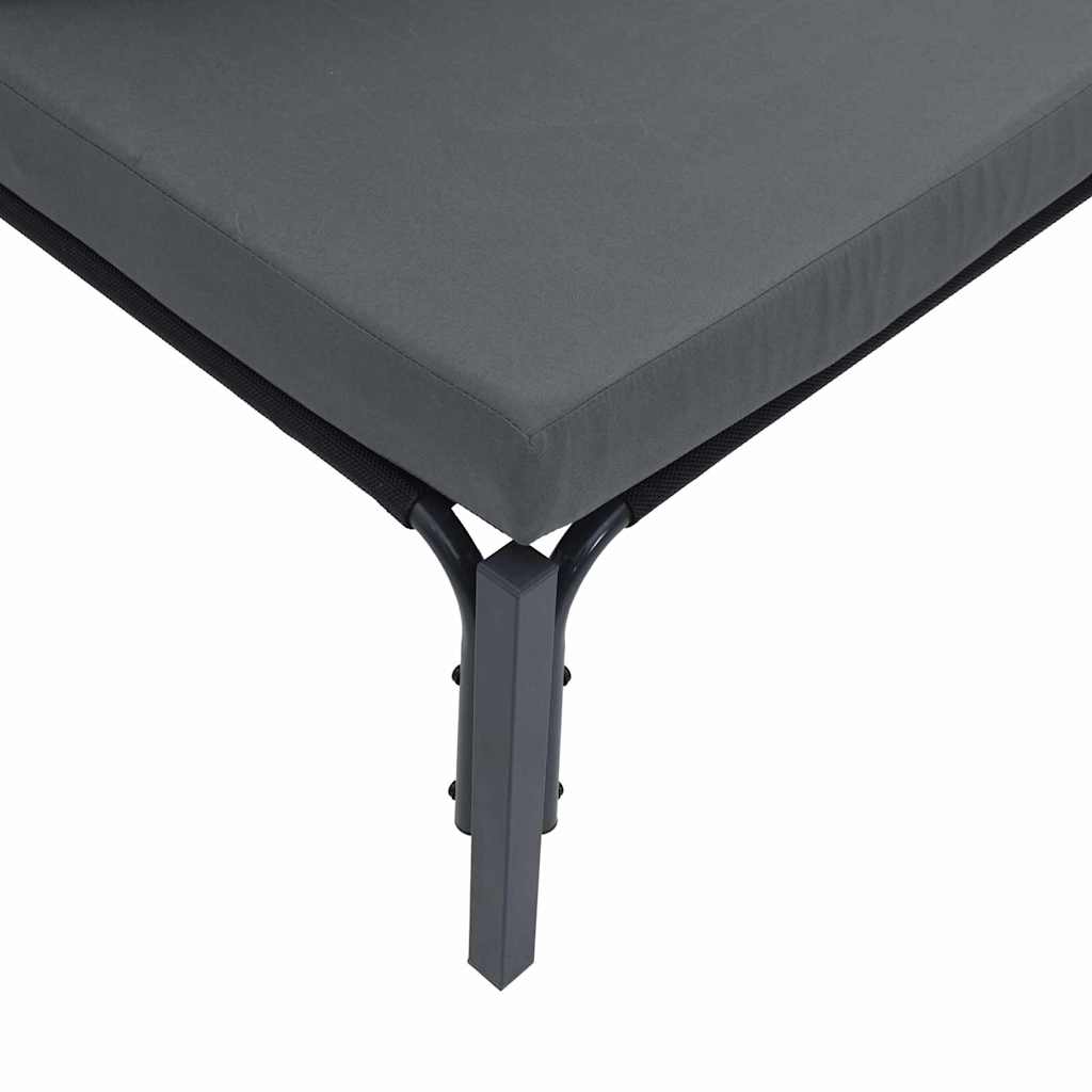 vidaXL Zestaw Sof na Ogród z poduszką 4 pcs Czarny Stal