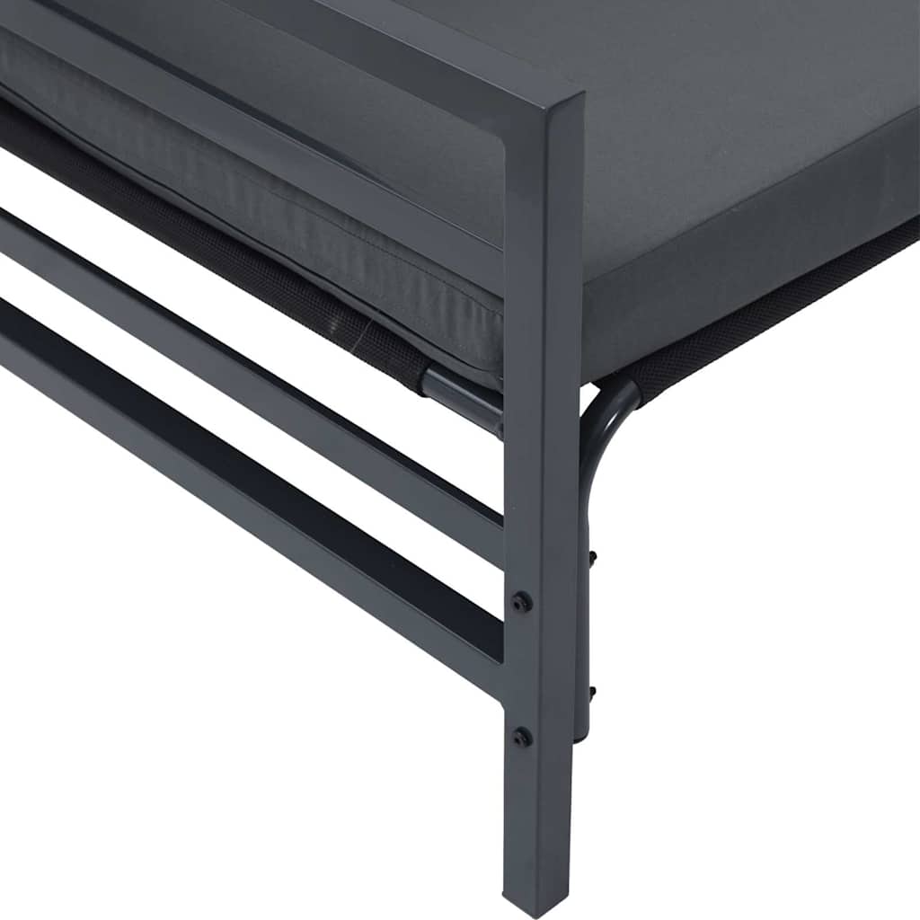 vidaXL Zestaw Sof na Ogród z poduszką 12 pcs Czarny Stal