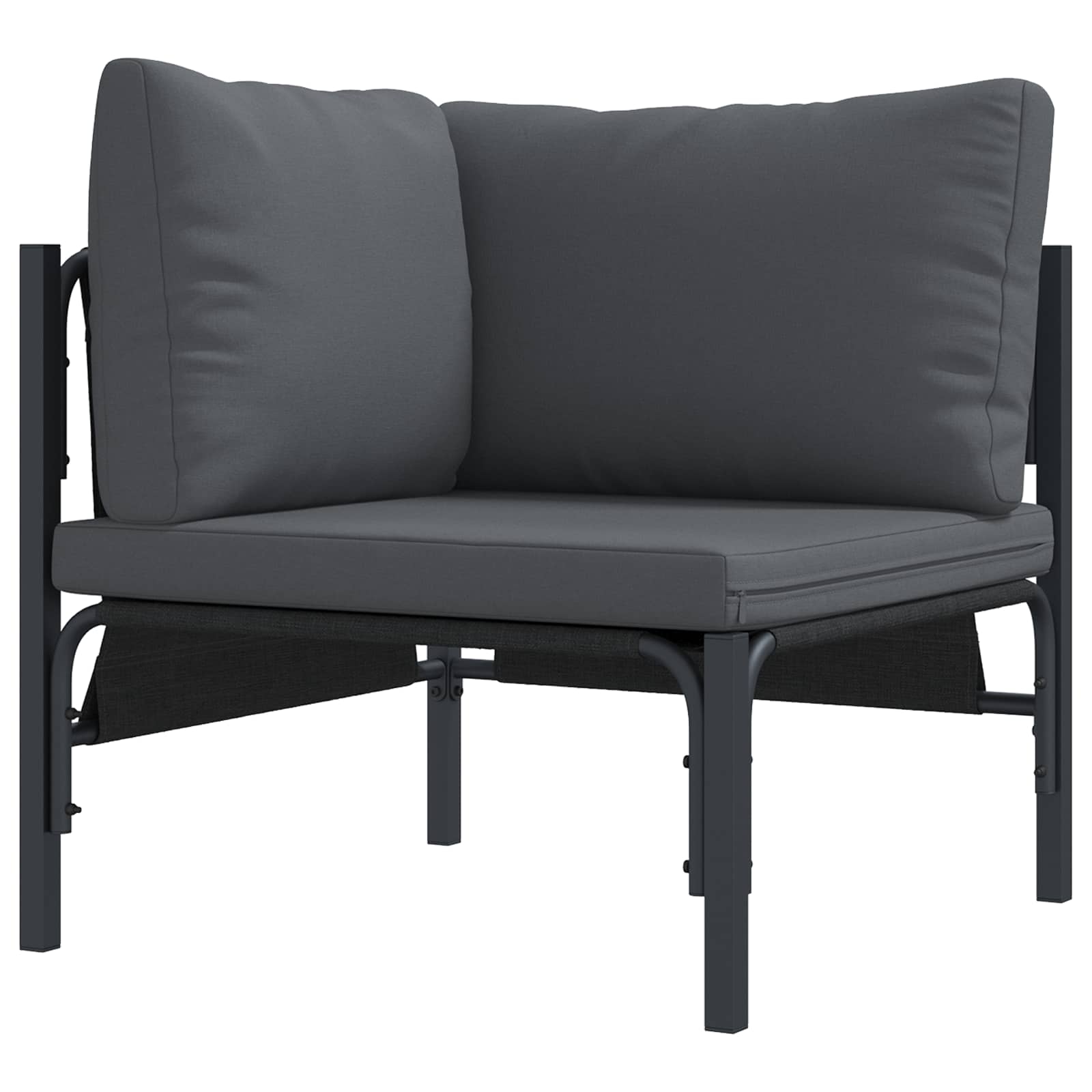 vidaXL Zestaw Sof na Ogród z poduszką 8 pcs Czarny Stal
