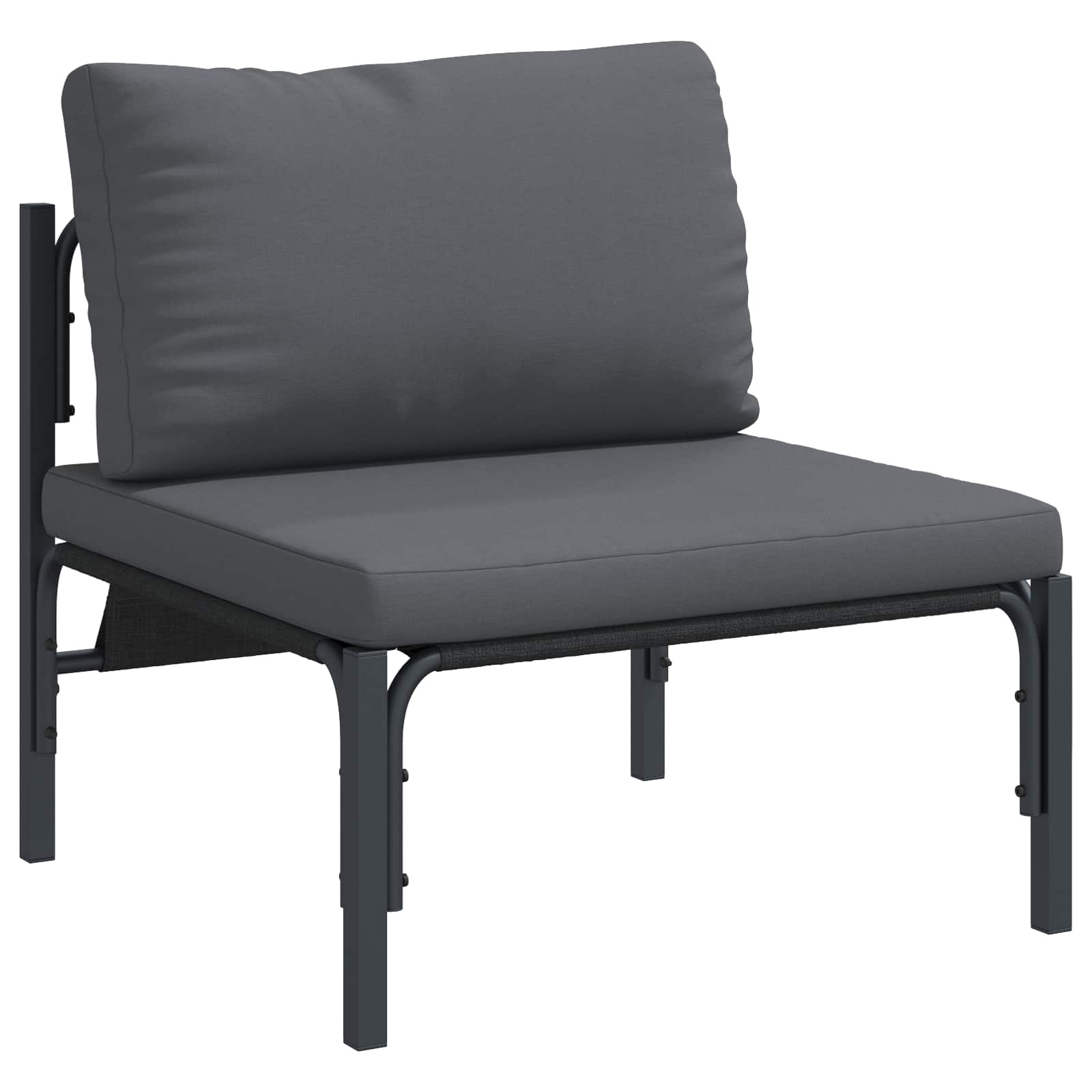vidaXL Zestaw Sof na Ogród z poduszką 8 pcs Czarny Stal