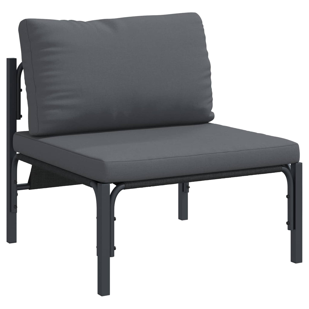 vidaXL Zestaw Sof na Ogród z poduszką 6 pcs Czarny Stal