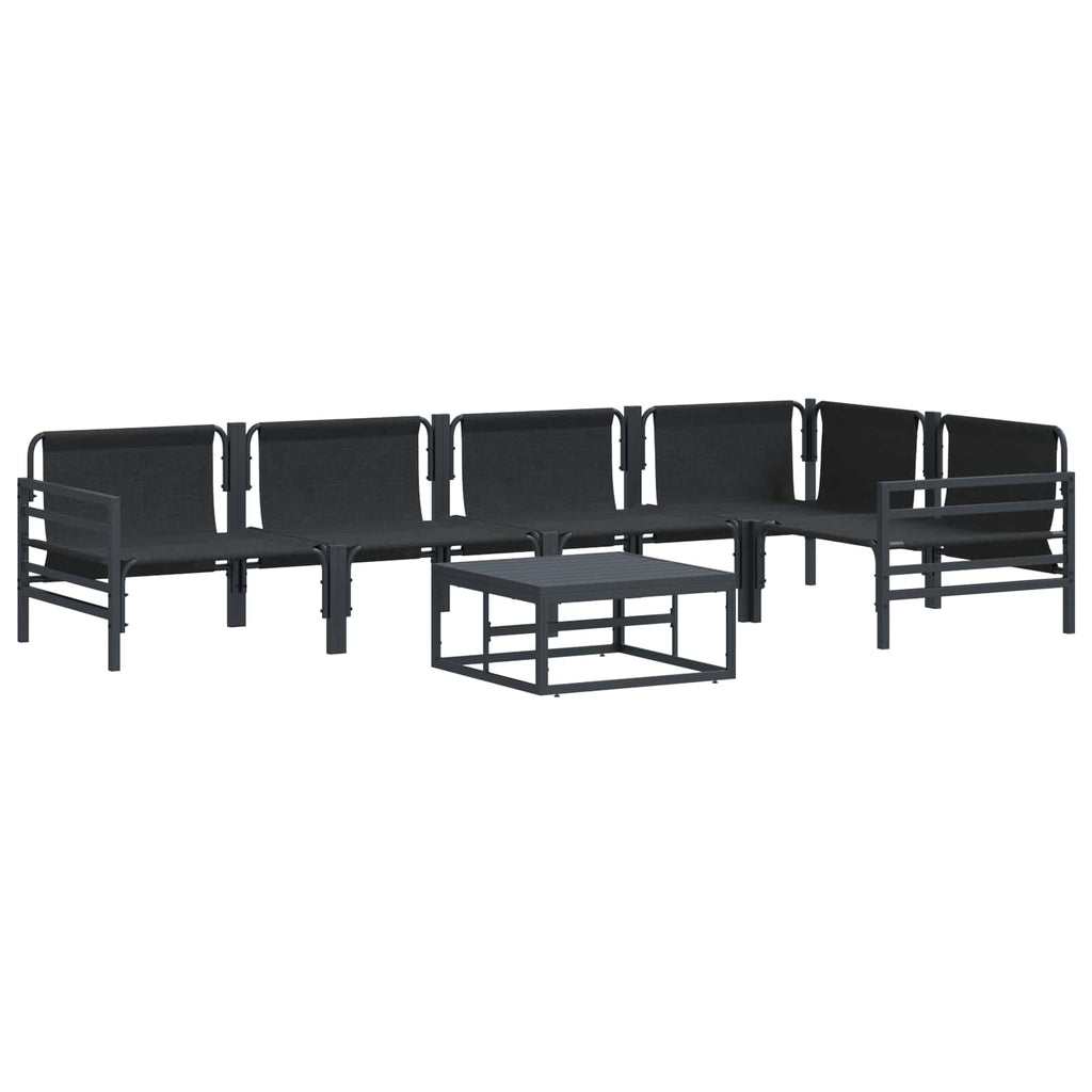 vidaXL Zestaw Sof na Ogród z poduszką 6 pcs Czarny Stal