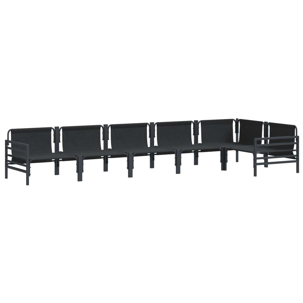 vidaXL Zestaw Sof na Ogród z poduszką 6 pcs Czarny Stal