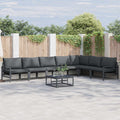 vidaXL Zestaw Sof na Ogród z poduszką 7 pcs Czarny Stal