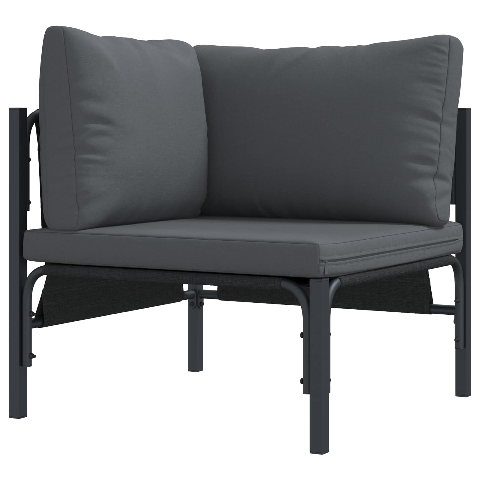vidaXL Zestaw Sof na Ogród z poduszką 7 pcs Czarny Stal