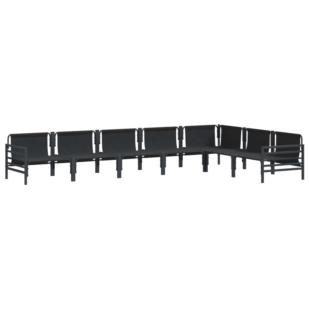 vidaXL Zestaw Sof na Ogród z poduszką 7 pcs Czarny Stal