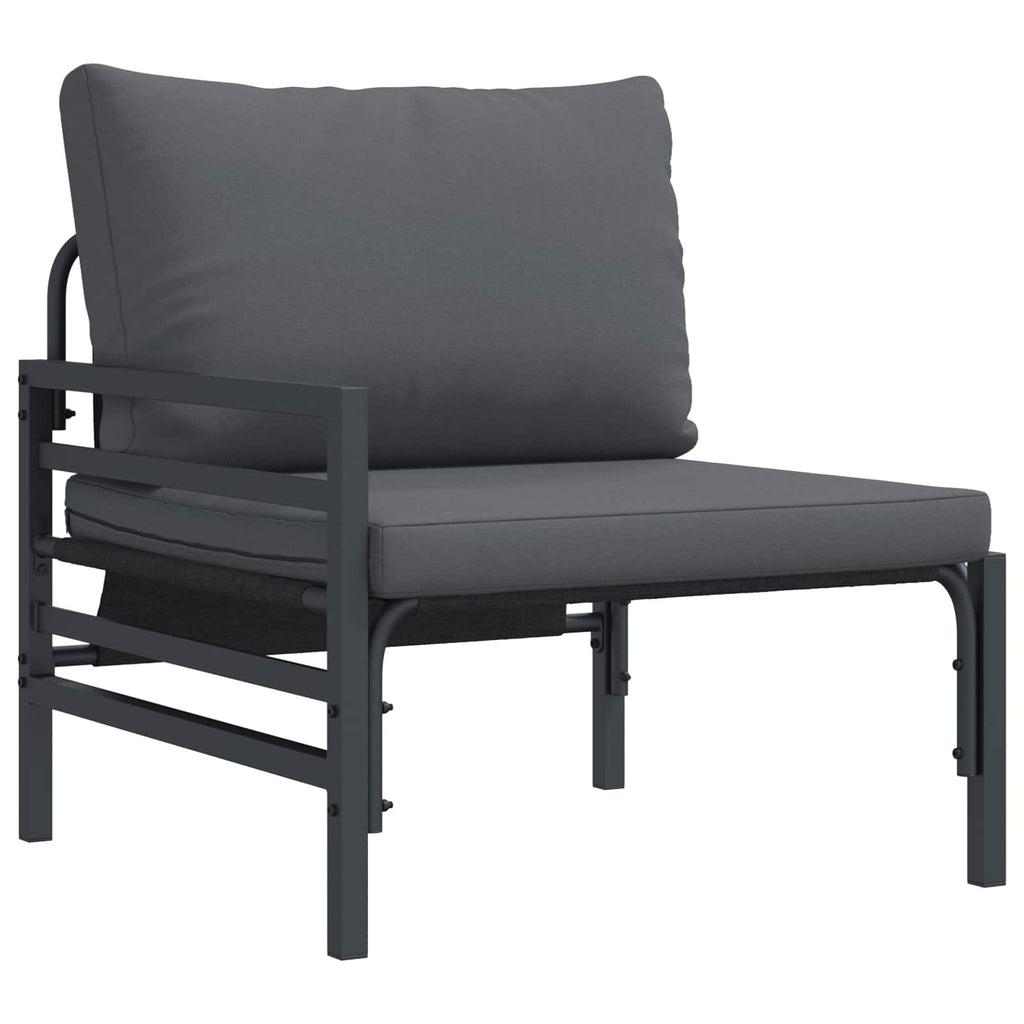 vidaXL Zestaw Sof na Ogród z poduszką 13 pcs Czarny Stal