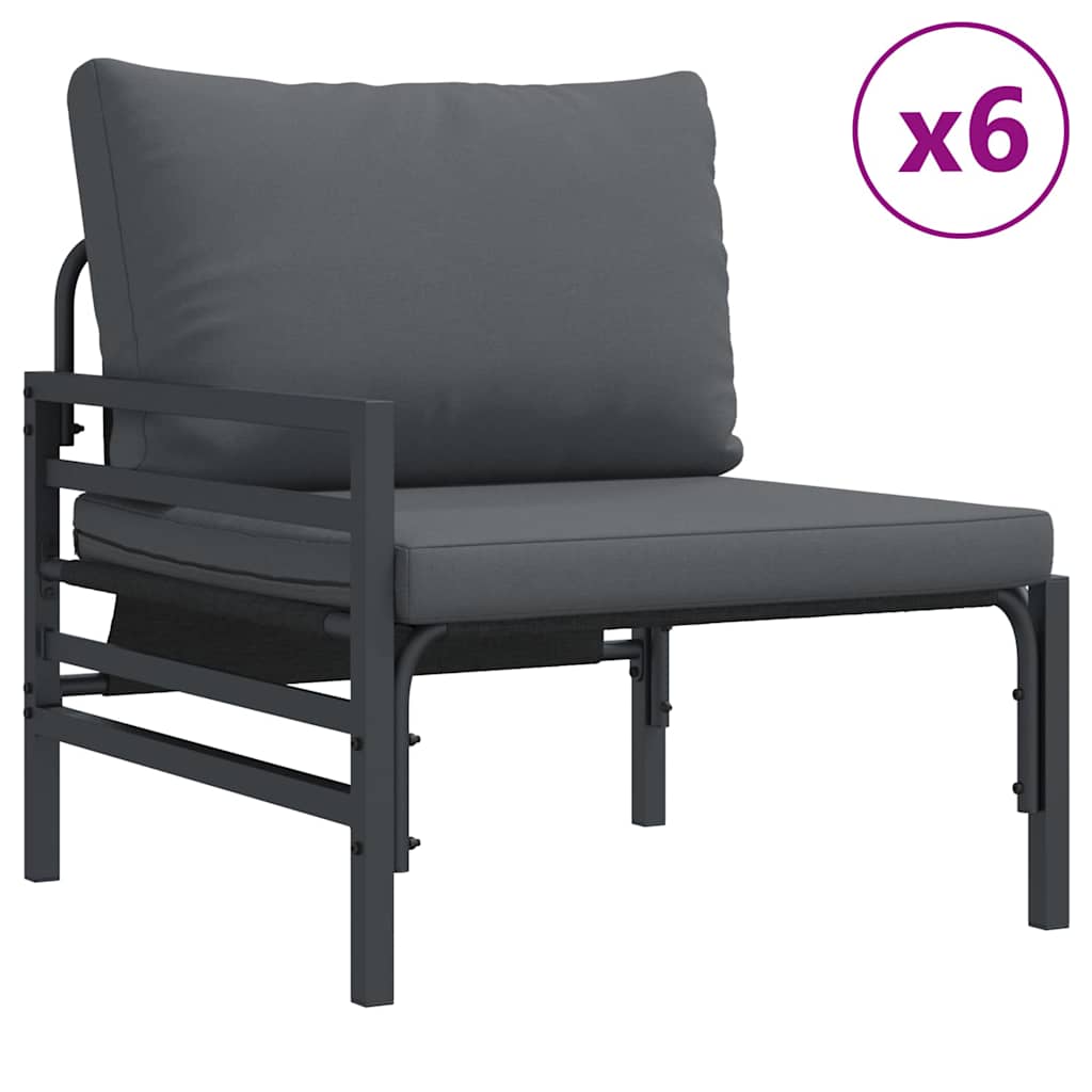 vidaXL Zestaw Sof na Ogród z poduszką 13 pcs Czarny Stal