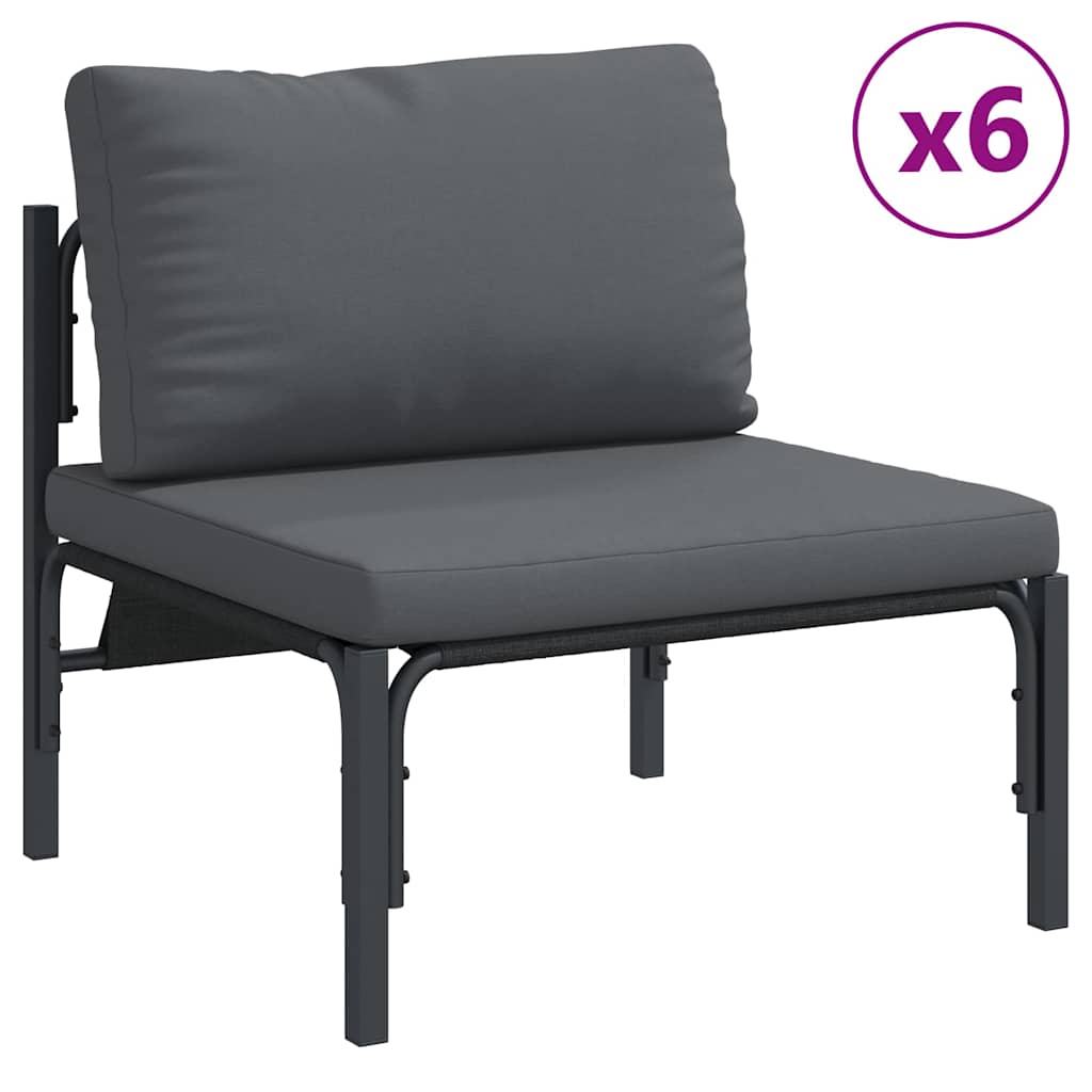 vidaXL Zestaw Sof na Ogród z poduszką 13 pcs Czarny Stal
