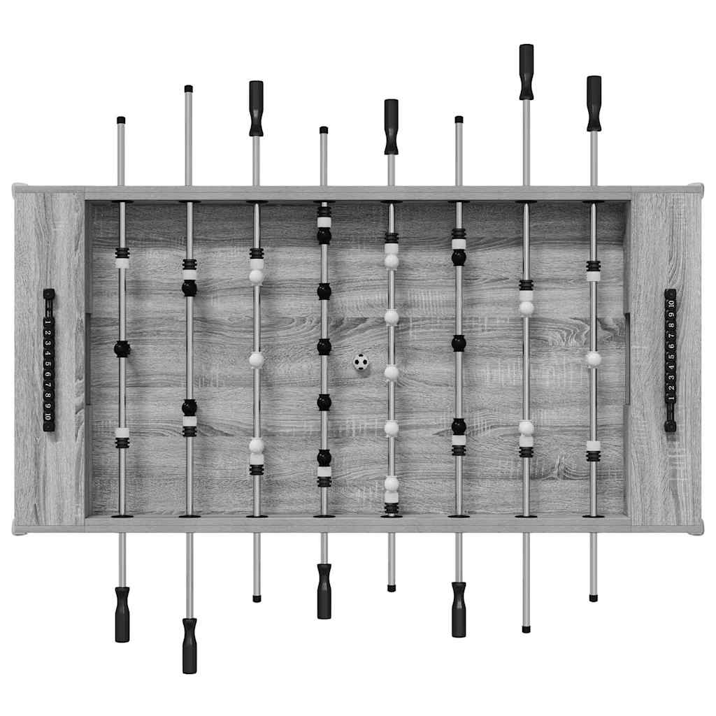 vidaXL Stół do piłkarzyków Szary Sonoma 146,5 x 74 x 85 cm