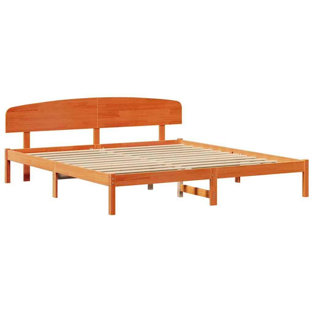 vidaXL Ramka łóżka Woskowy Brąz 200 x 200 cm Lite drewno sosnowe