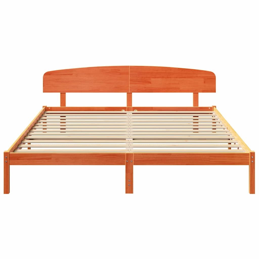 vidaXL Ramka łóżka Woskowy Brąz 200 x 200 cm Lite drewno sosnowe