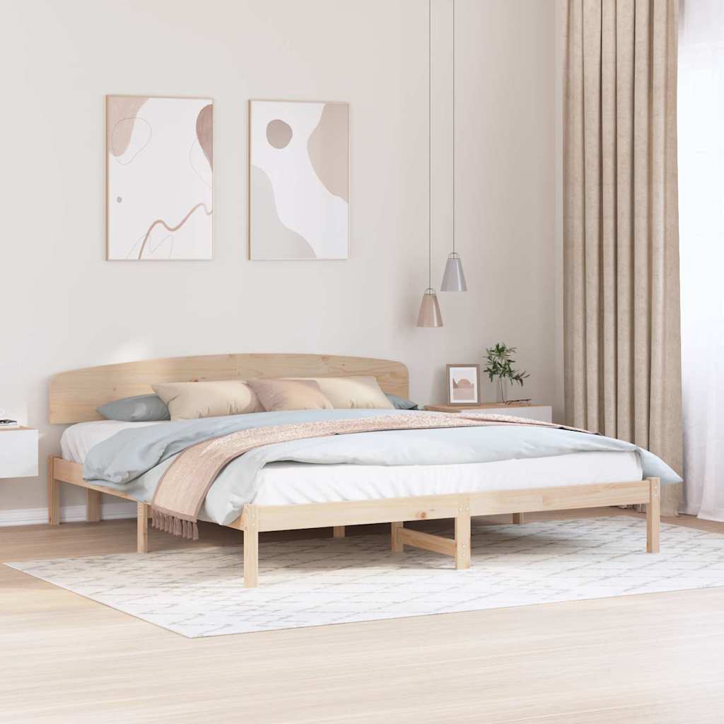 vidaXL Ramka łóżka Naturalny 180 x 200 cm Lite drewno sosnowe