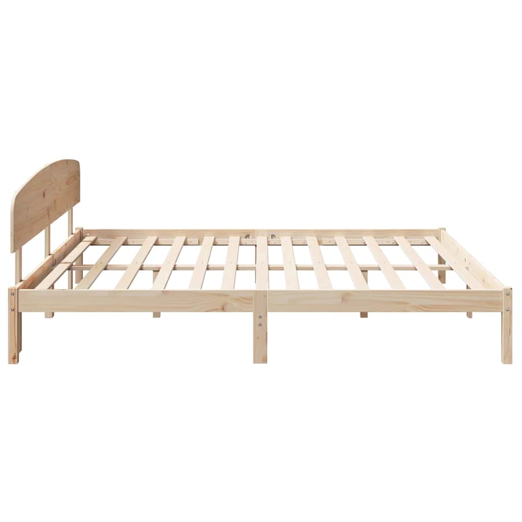 vidaXL Ramka łóżka Naturalny 180 x 200 cm Lite drewno sosnowe