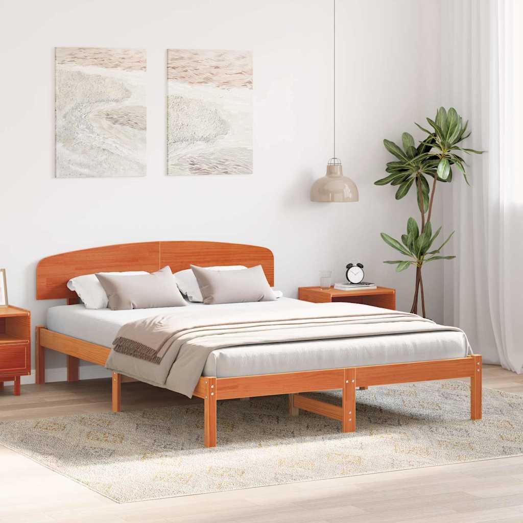 vidaXL Ramka łóżka Woskowy Brąz 160 x 200 cm Lite drewno sosnowe