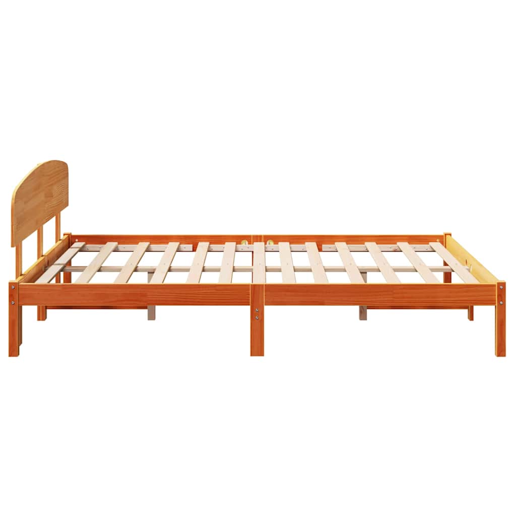 vidaXL Ramka łóżka Woskowy Brąz 160 x 200 cm Lite drewno sosnowe
